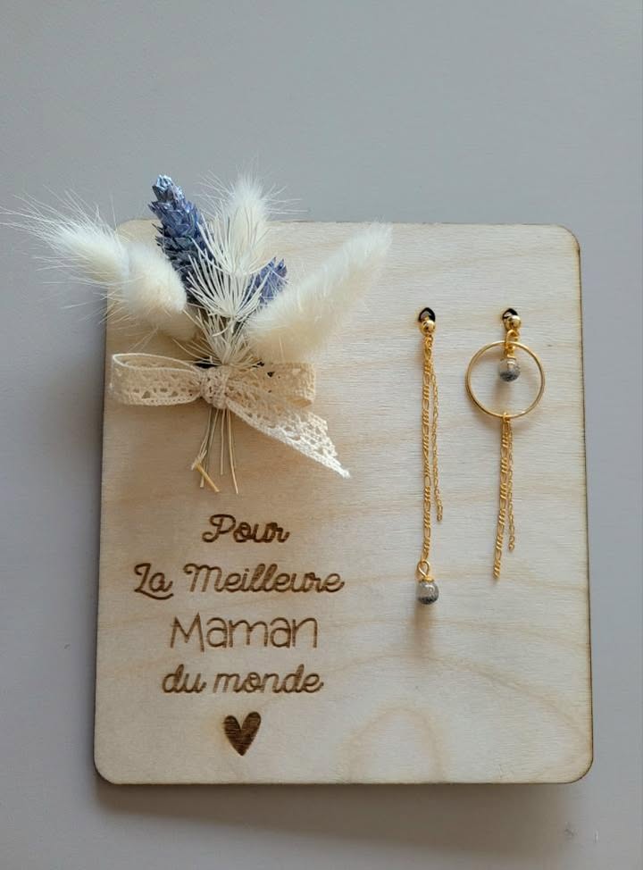 Boucles d'oreilles avec plaque personnalisée