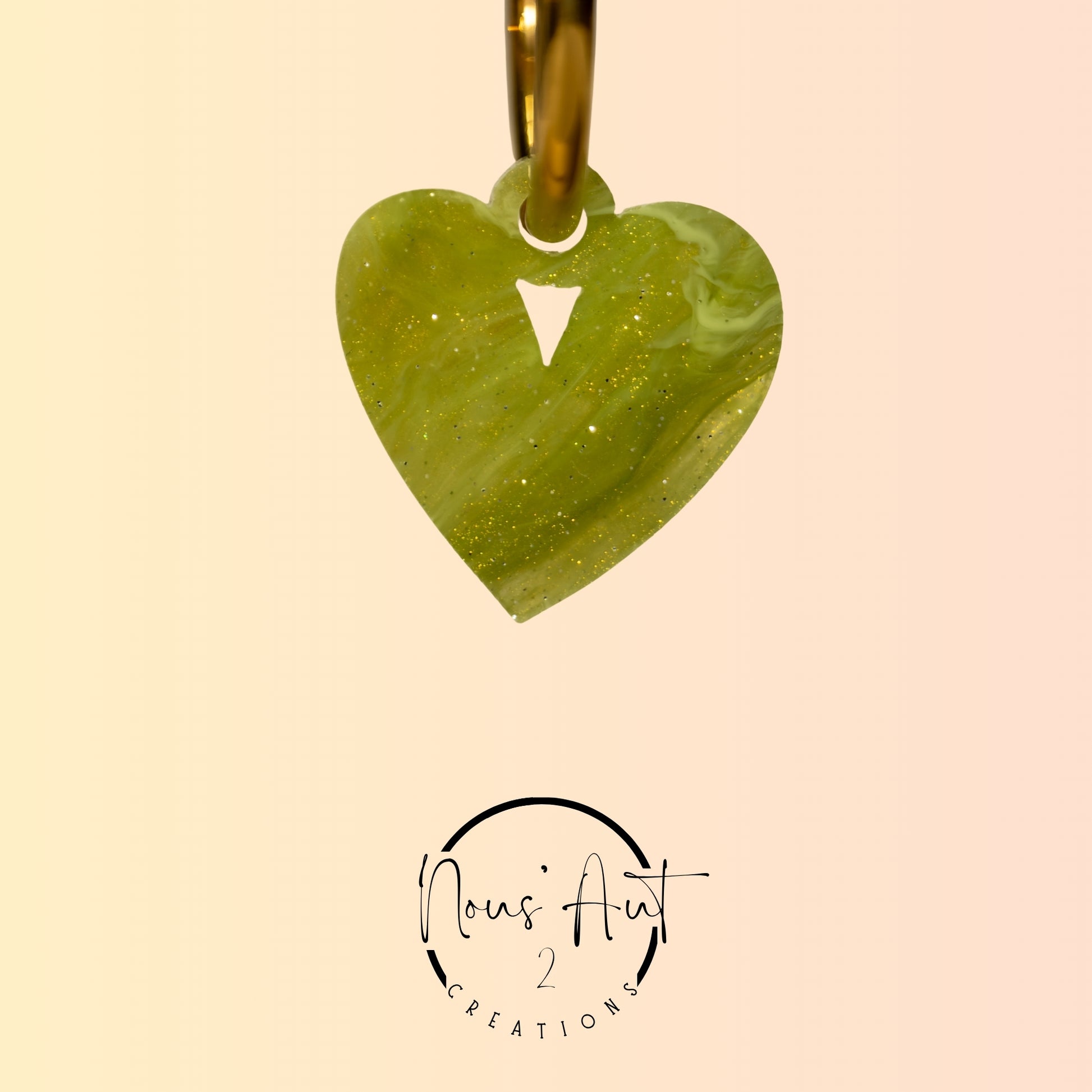 Pendentif Coeur en acrylique Avocado Shake Nous’Aut 2