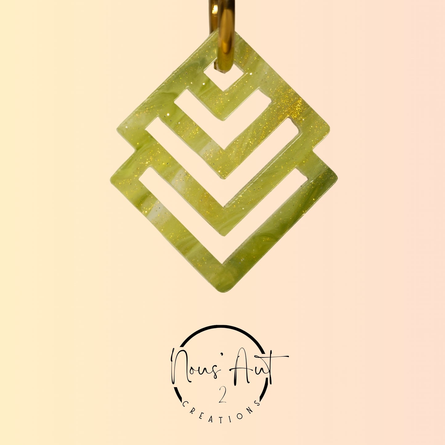 Pendentif Losange en acrylique Avocado Shake Nous’Aut 2