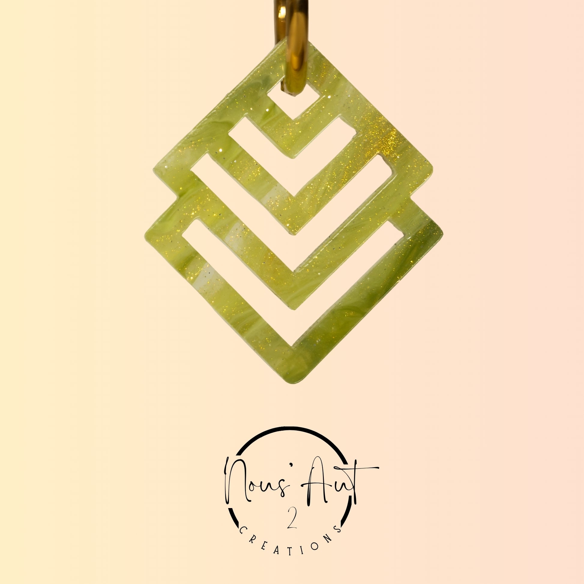 Pendentif Losange en acrylique Avocado Shake Nous’Aut 2