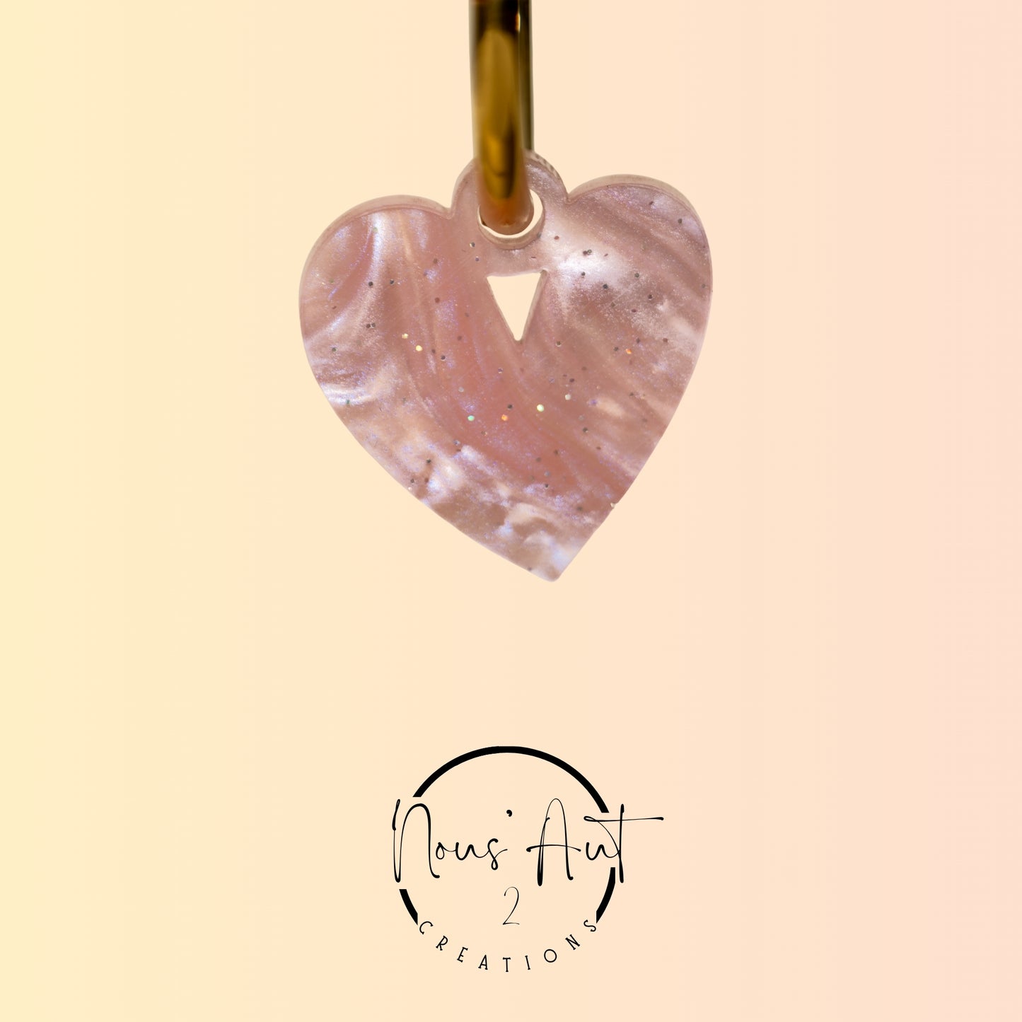 Pendentif Coeur en acrylique Blush Nous’Aut 2