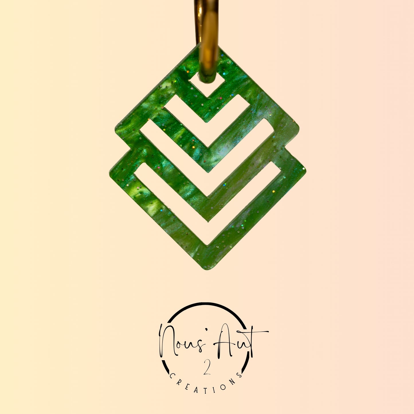 Pendentif Losange en acrylique Cadmium Nous’Aut 2
