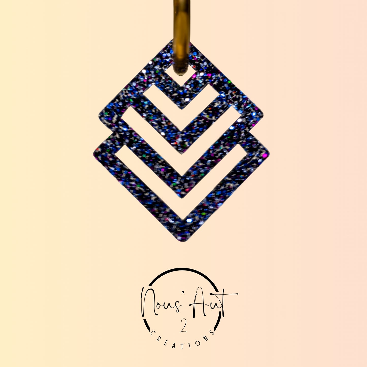 Pendentif Losange en acrylique Chaos Purple Nous’Aut 2