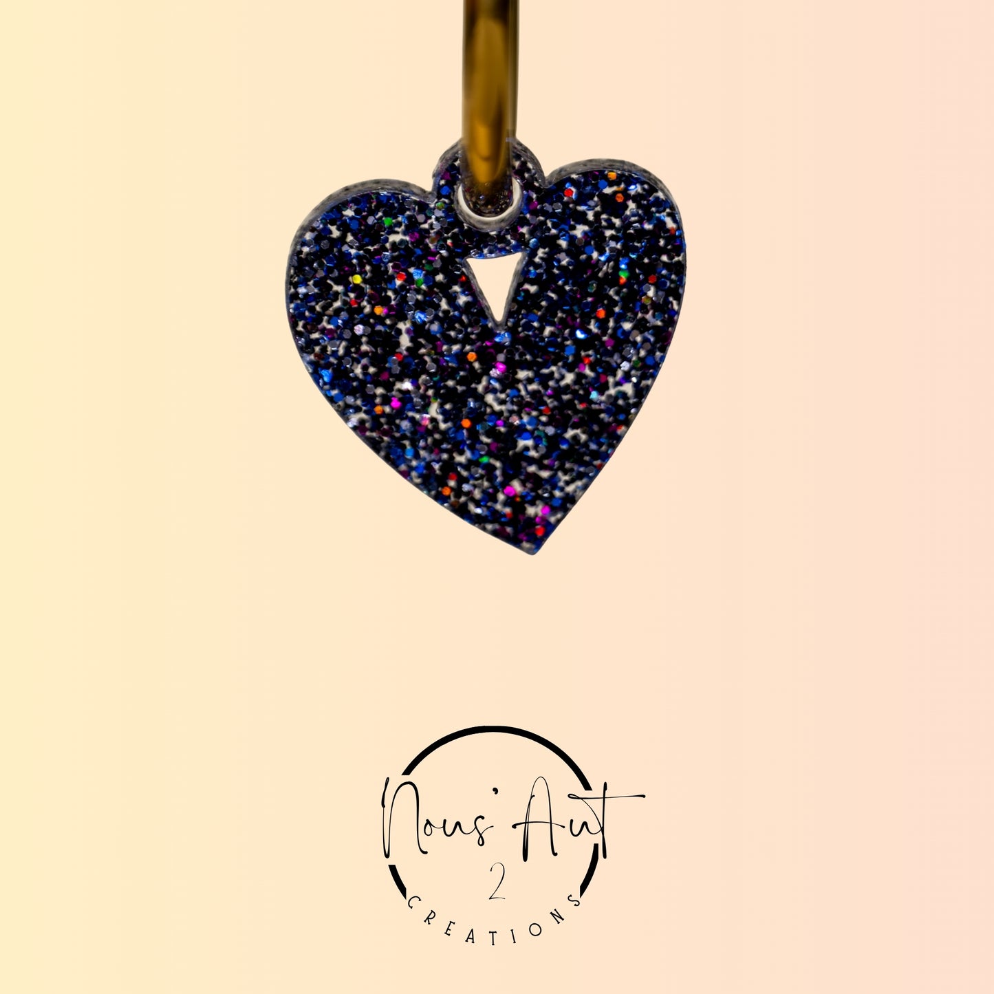 Pendentif Coeur en acrylique Chaos Purple Nous’Aut 2
