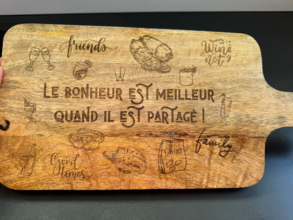 Planche apéro manguier avec manche