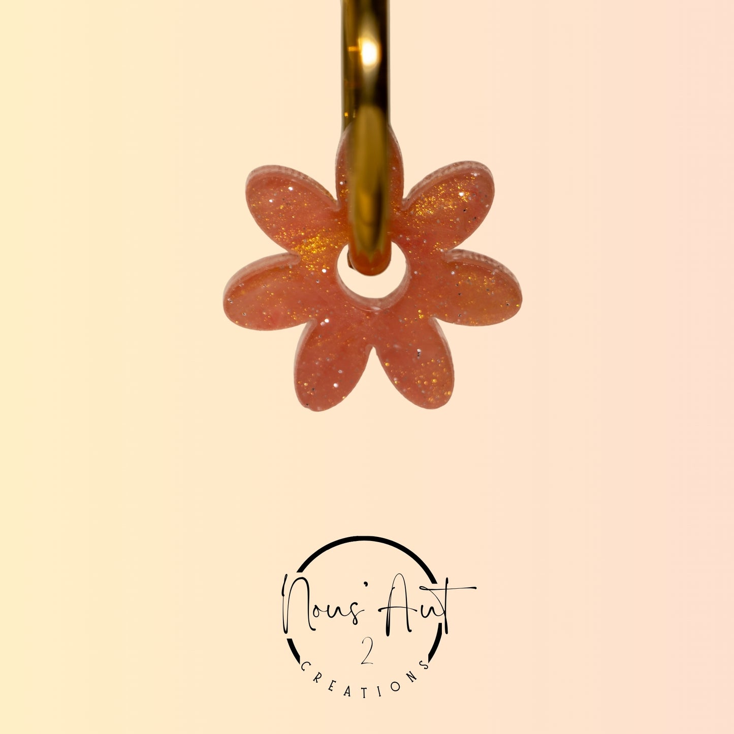 Pendentif enfant Fleur en acrylique Golden Raspberry Nous’Aut 2