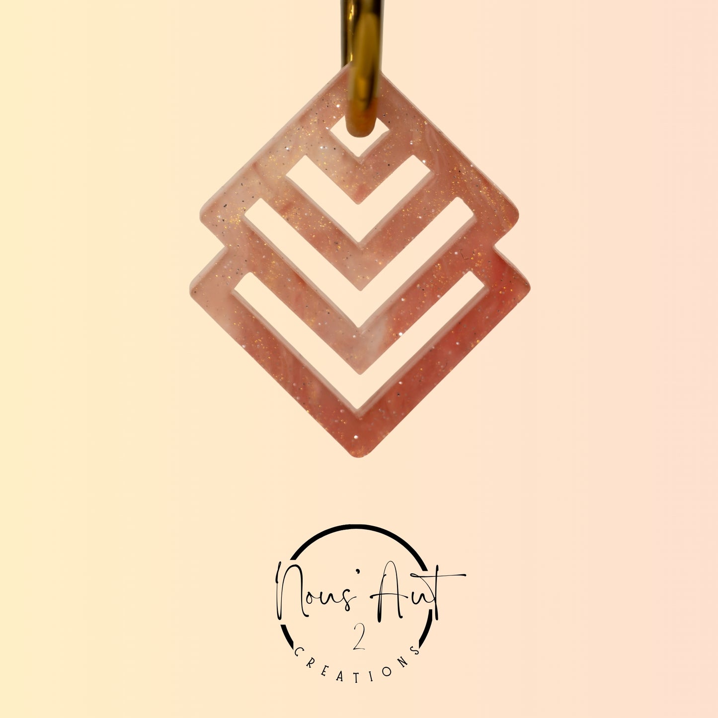 Pendentif Losange en acrylique Golden Raspberry Nous’Aut 2