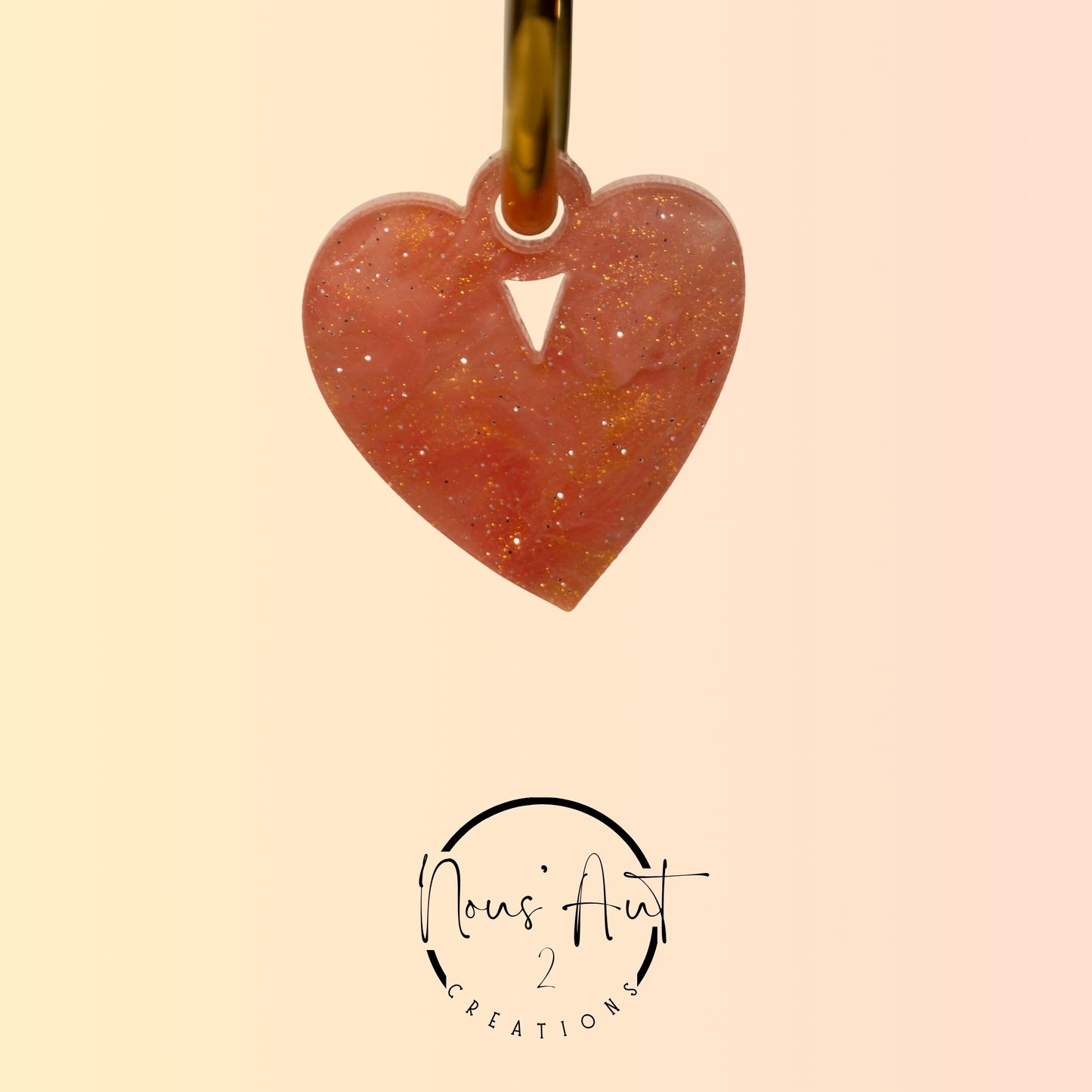 Pendentif Coeur en acrylique Golden Raspberry Nous’Aut 2