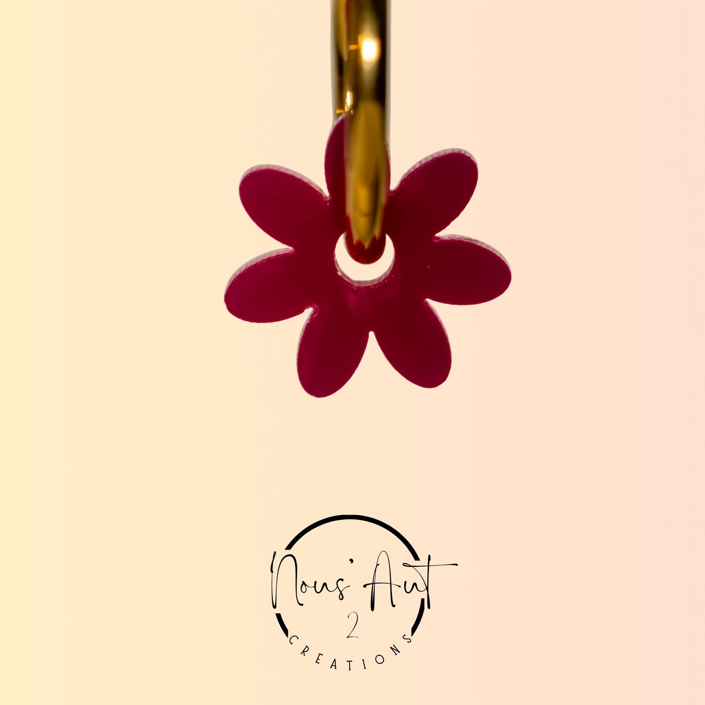 Pendentif enfant Fleur en acrylique Hot Pink Nous’Aut 2