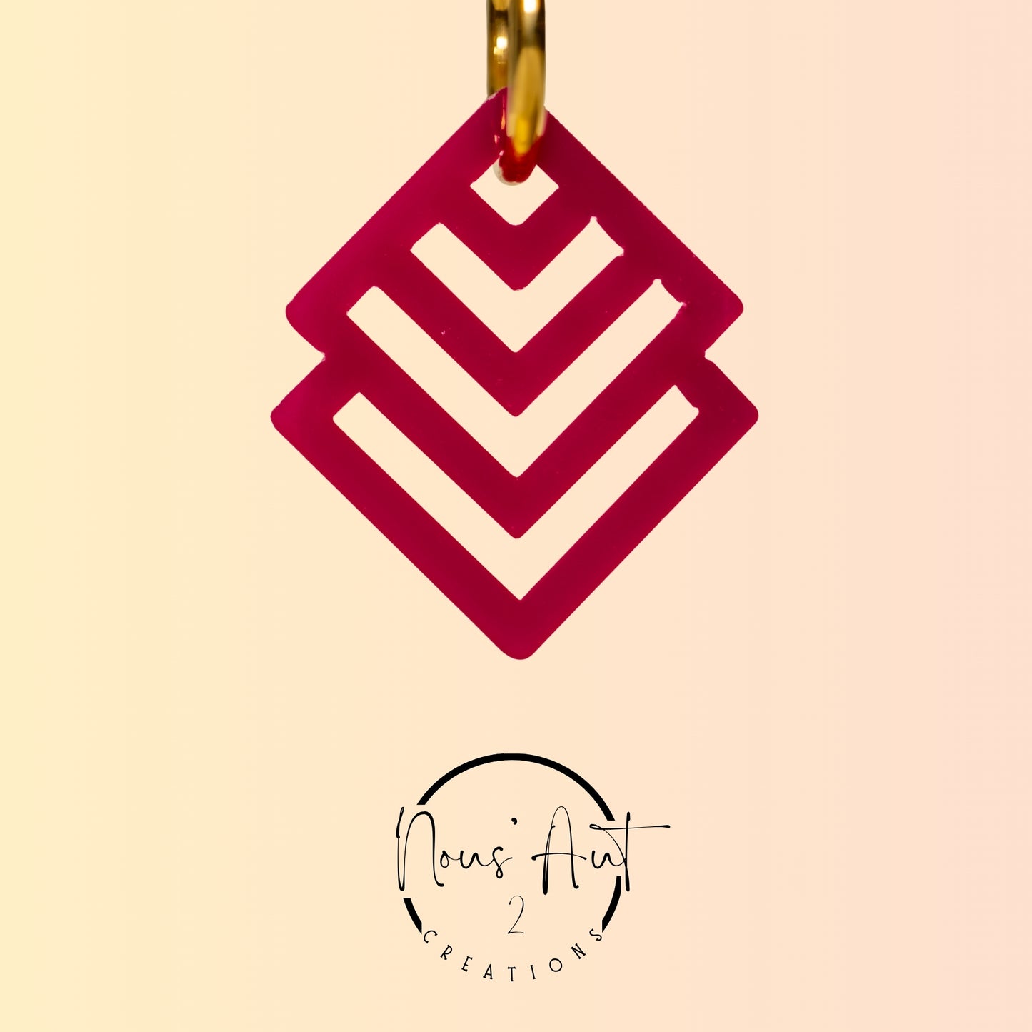 Pendentif Losange en acrylique Hot Pink Nous’Aut 2