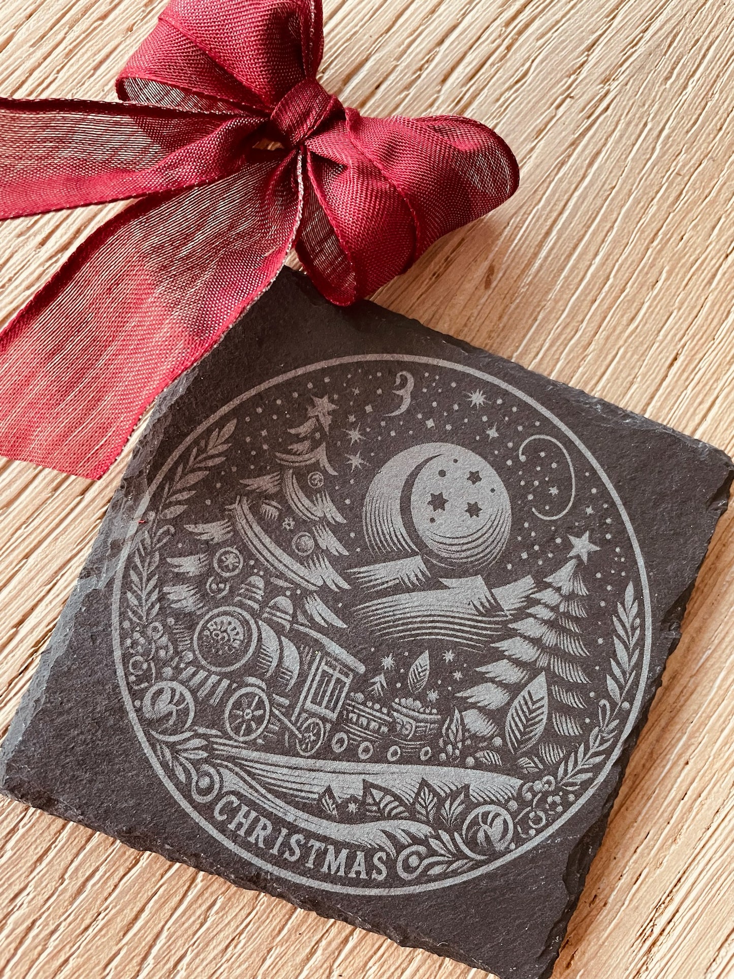 Sous-verres ardoise carrés Noël