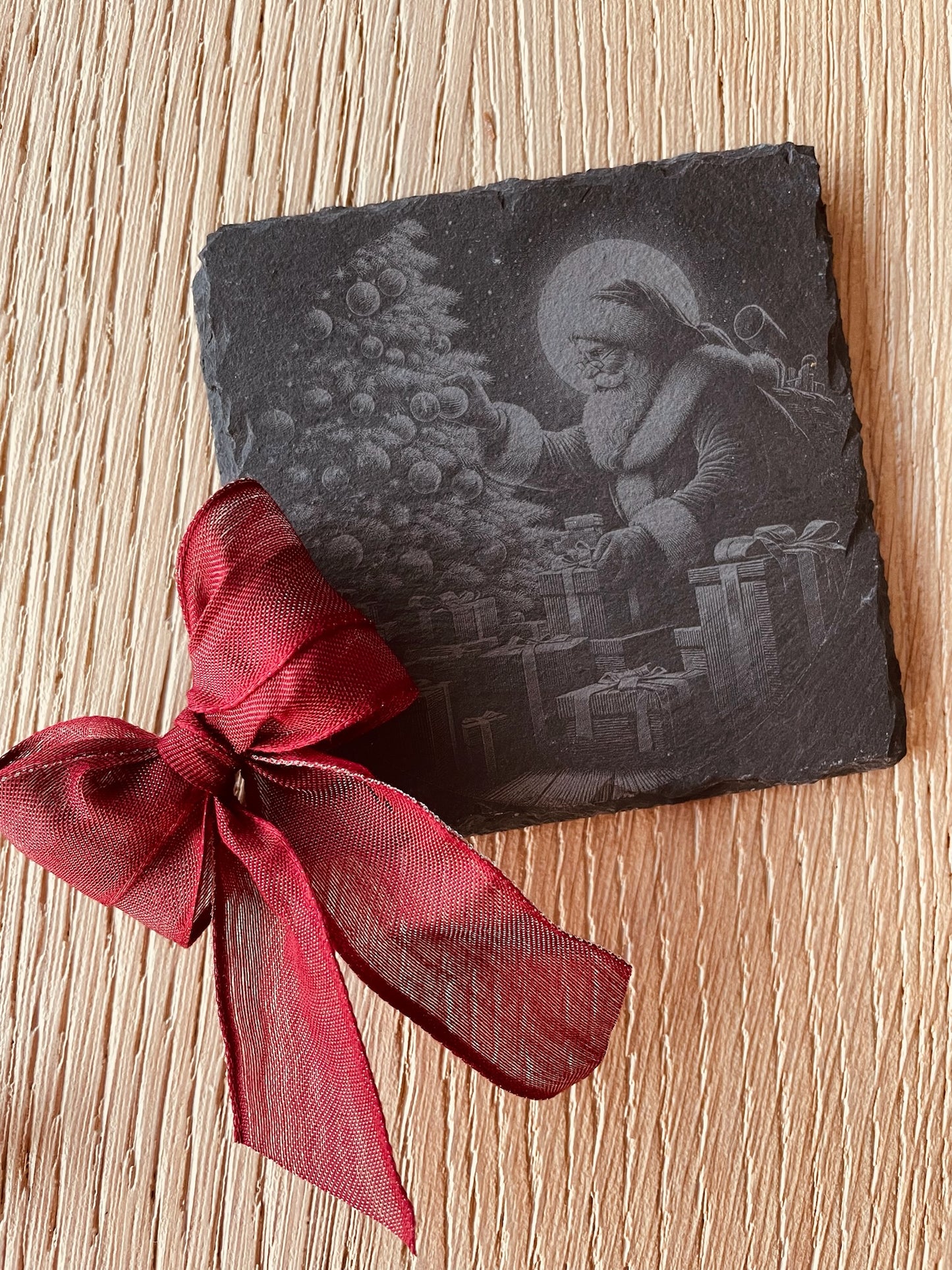 Sous-verres ardoise carrés Noël