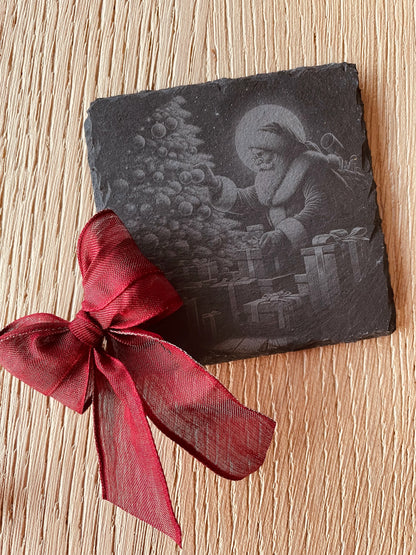 Sous-verres ardoise carrés Noël