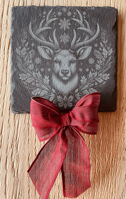 Sous-verres ardoise carrés Noël