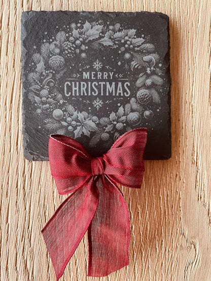 Sous-verres ardoise carrés Noël