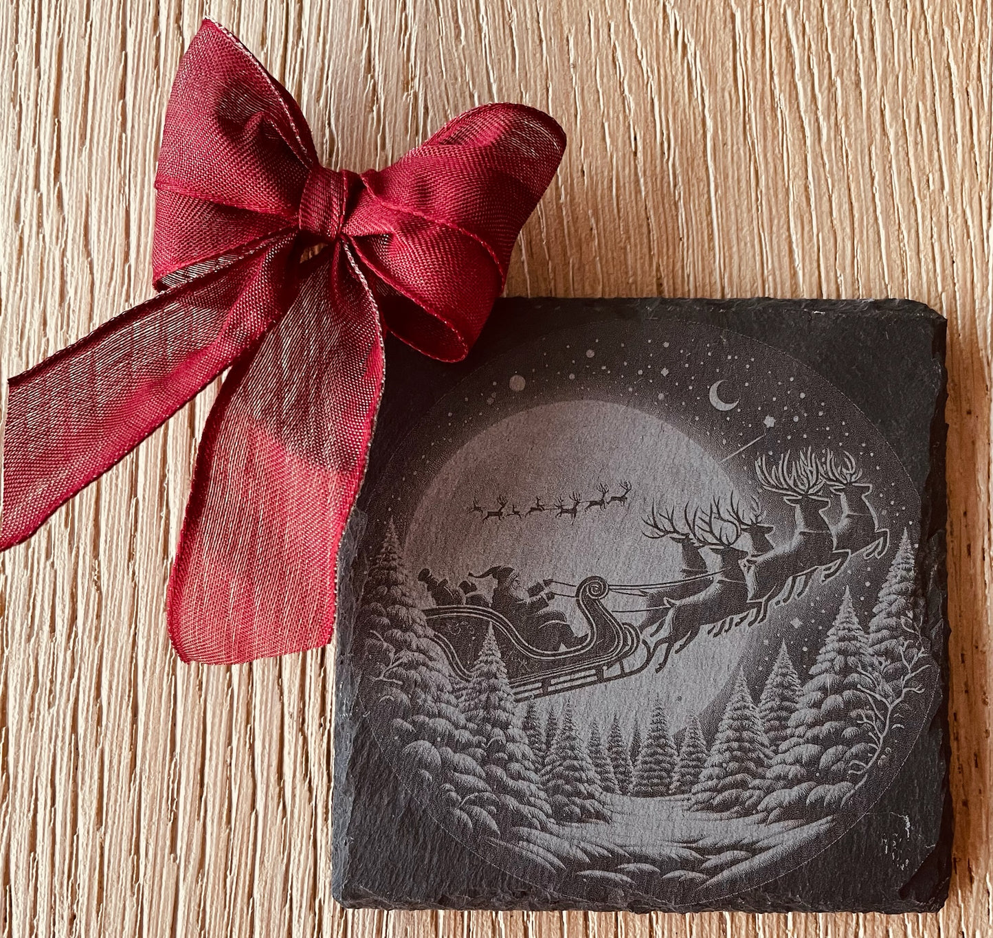 Sous-verres ardoise carrés Noël