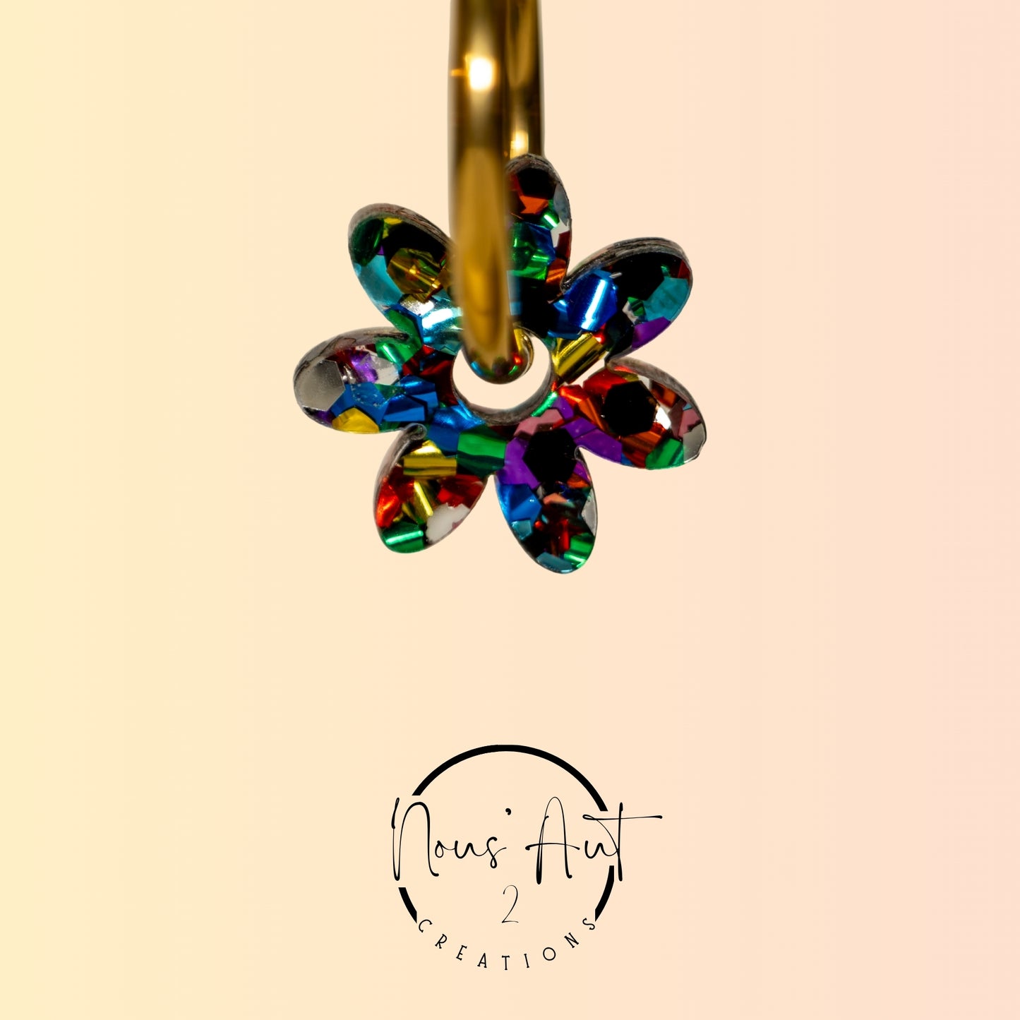 Pendentif enfant Fleur en acrylique Rainbow Pop Nous’Aut 2
