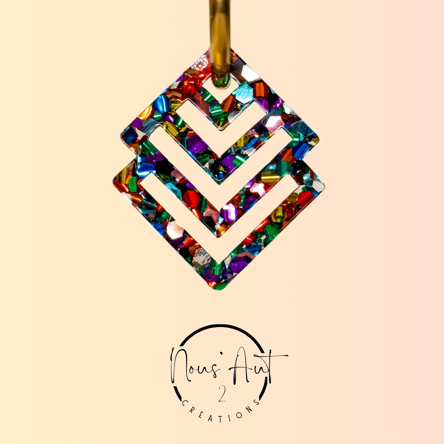 Pendentif Losange en acrylique Rainbow Pop Nous’Aut 2