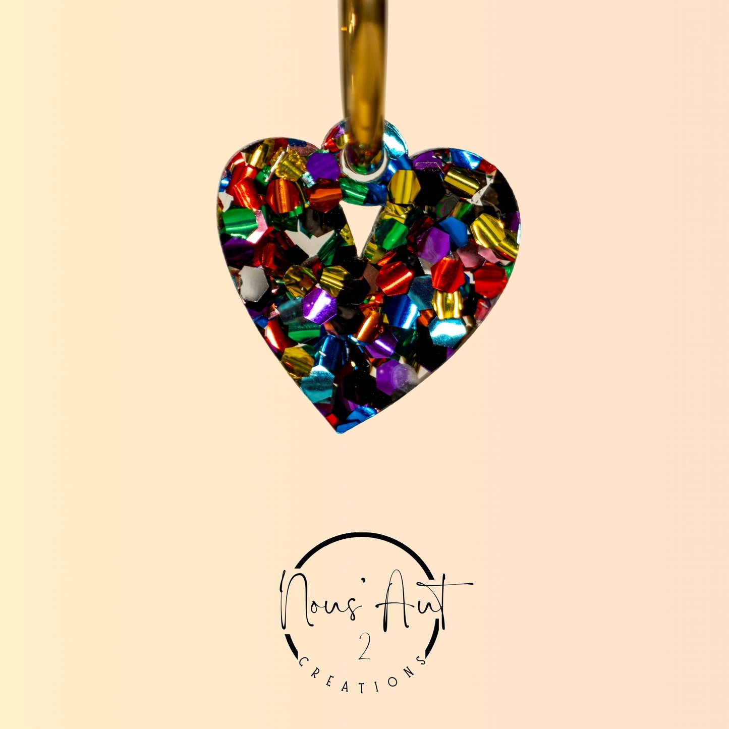 Pendentif Coeur en acrylique Rainbow Pop Nous’Aut 2