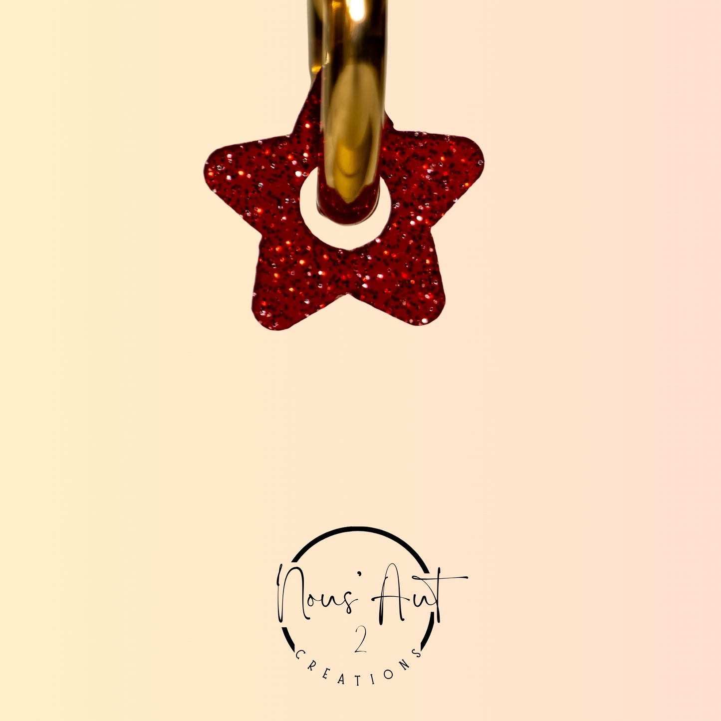 Pendentif enfant Etoile en acrylique Rouge paillette Nous’Aut 2